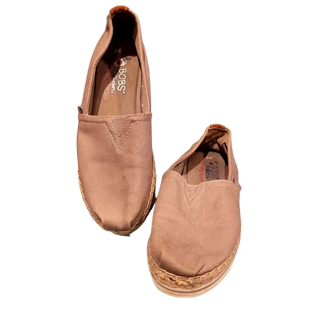 Bob's Canvas Slip Ons Memory Foam Insole by Skecher's Size 8 Flexpadrille LO